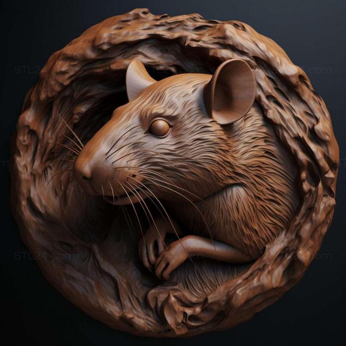 Nature and animals (rat 4, NATURE_6476) 3D models for cnc